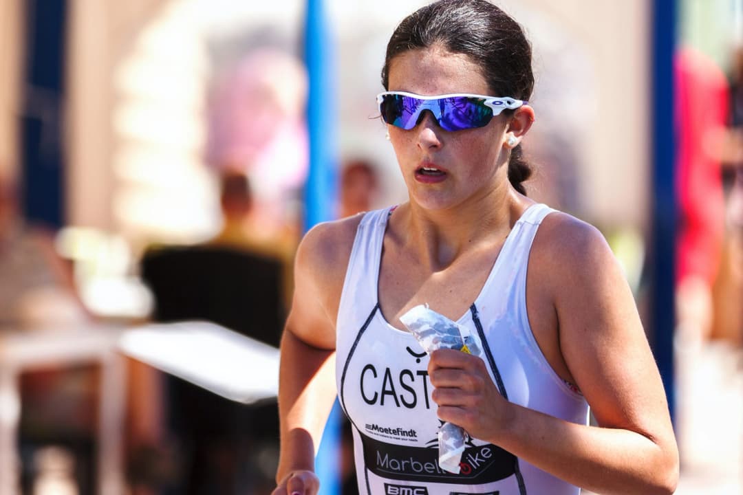 Women running in a competitive race