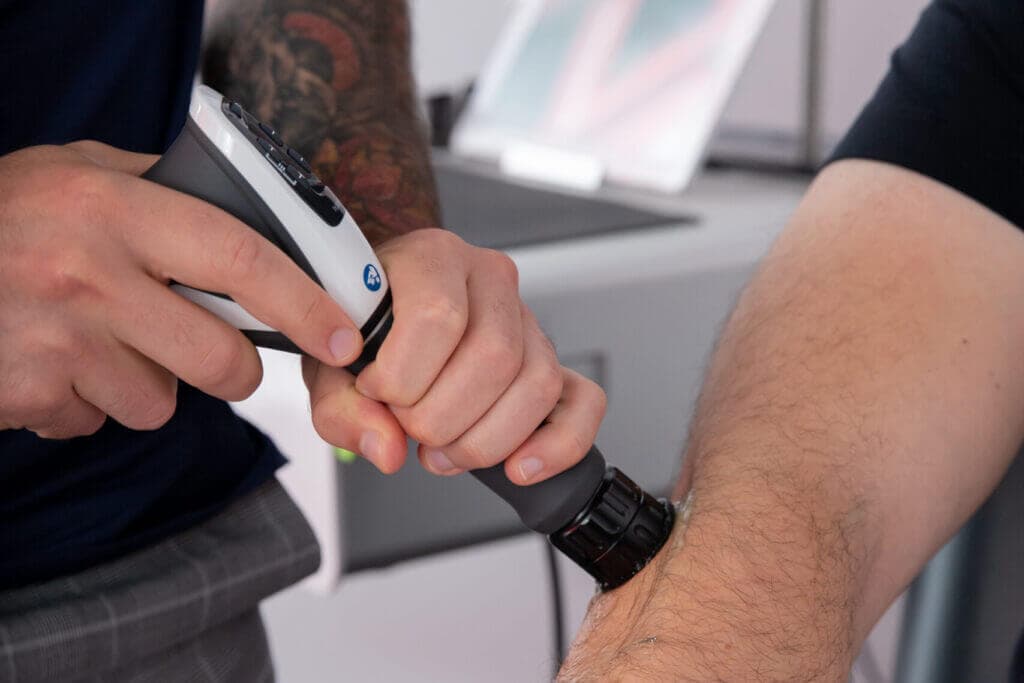 A close up on a machine used during treatment